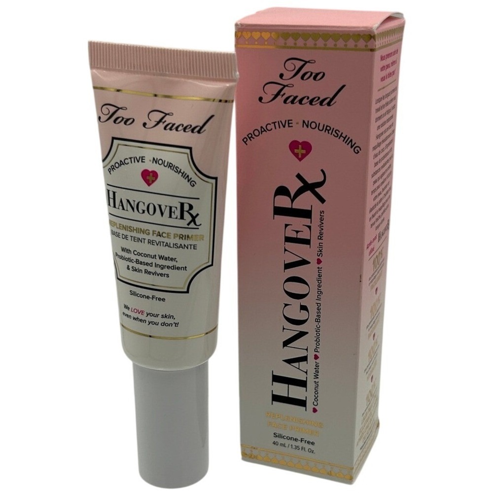 Too Faced Hangover Face Primer Womens 1.35oz Pink New Silicone-Free Hydrating